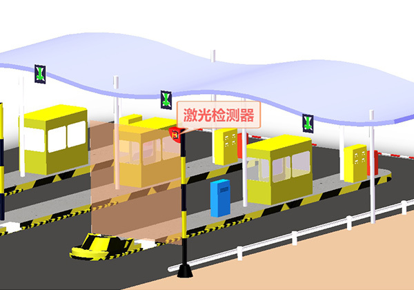 Toll station entrance unmanned lane laser recognition control system